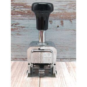 Vintage Regal Numbering Machine 607 (6-Wheel) Sequential Number Ink Stamper